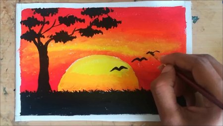 Рисунок акрилом для начинающих пейзаж