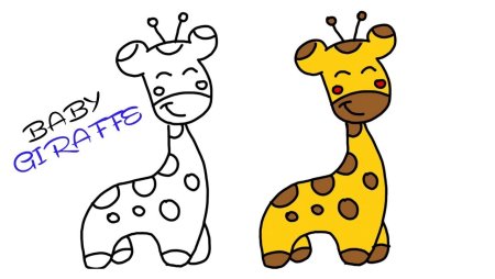 Рисунок жирафа в паинте