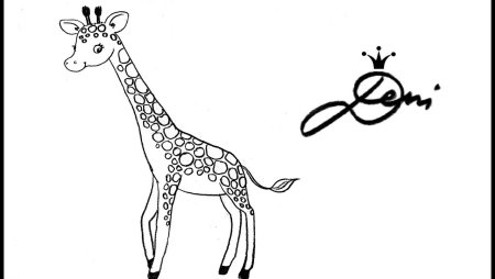 Пошаговое рисование жирафа для детей