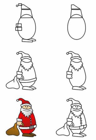 Поэтапный рисунок новый год