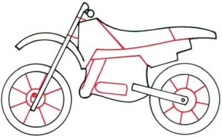 Мотоцикл рисунок карандашом