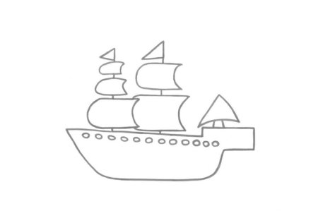 Кораблик карандашом для детей