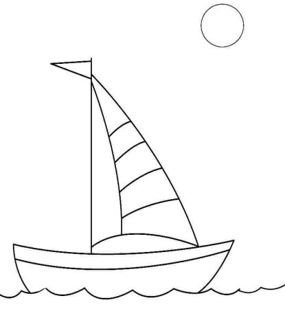 Рисунок кораблика с парусами для детей