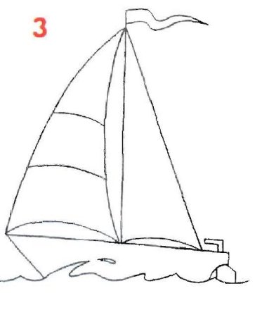 Яхта рисунок карандашом