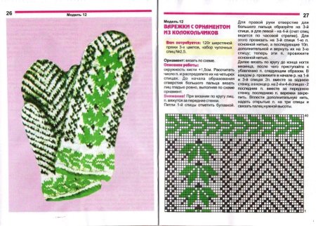 Вязание спицами детские варежки с узором схемы и описание