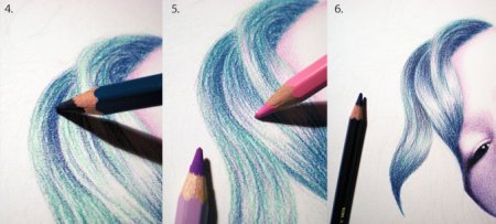 Рисунки цветными карандашами переход