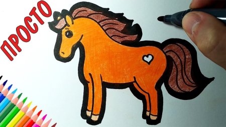 Лошадь для рисования детям
