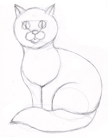 Кошка карандашом