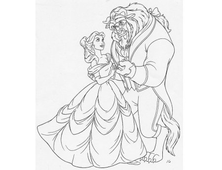 Красавица и чудовище карандашом