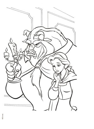 Красавица и чудовище раскраска