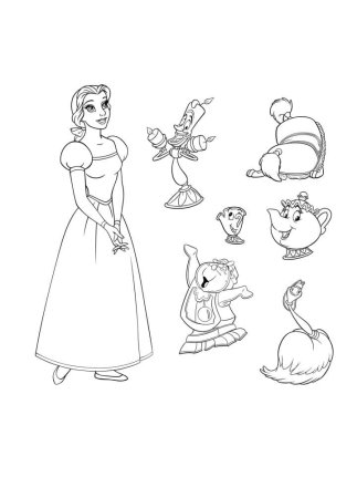 Раскраска Дисней красавица и чудовище