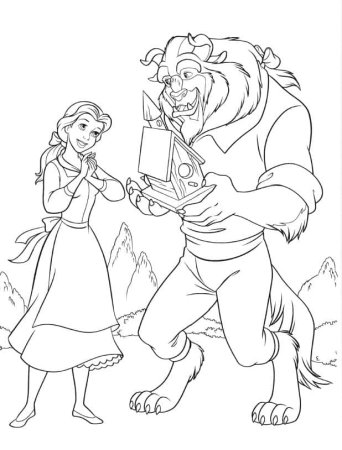 Раскраска чудовище из сказки красавица и чудовище