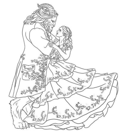 Раскраска красавица и чудовище подсвечник