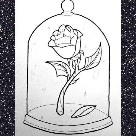 Красавица и чудовище роза вектор