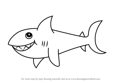 Акула рисунок легкий