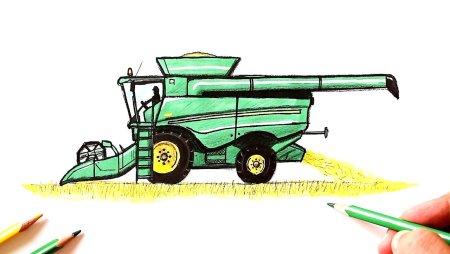 Комбайн рисунок легкий