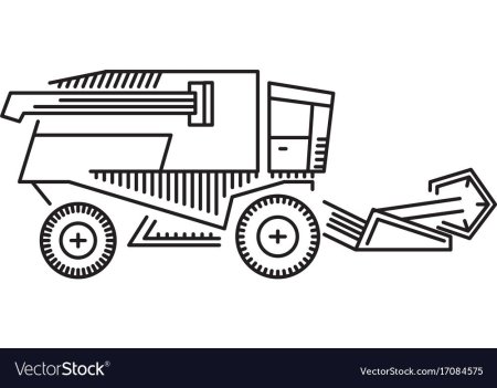 Комбайн вид сбоку вектор