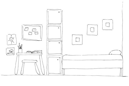 Графический эскиз детской комнаты