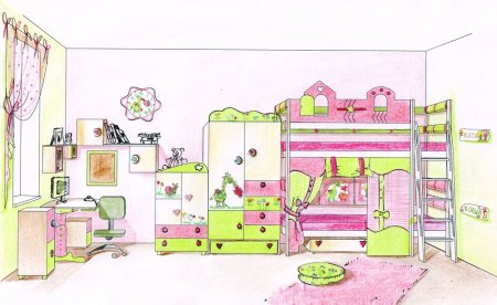 Комната для рисования черно белая