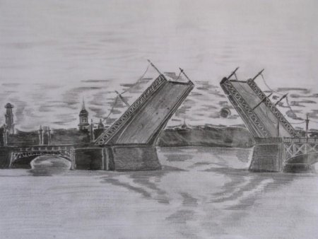 Мост карандашом