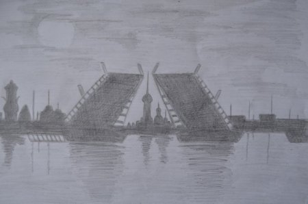 Разводные мосты карандашом