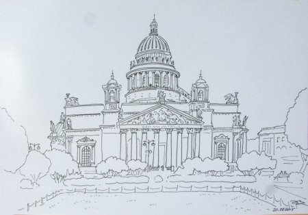 Питер Исаакиевский собор рисунок