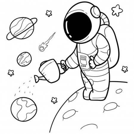 Космонавт рисунок легкий для детей