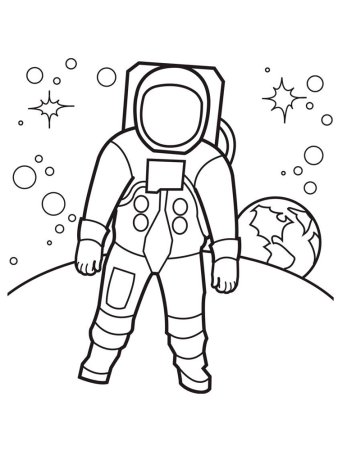 Космонавт раскраска для детей