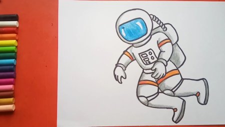 Космонавт рисунок карандашом