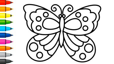 Бабочка рисунок карандашом для детей