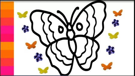 Бабочка рисование для малышей