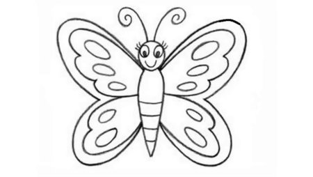 Бабочка карандашом для детей