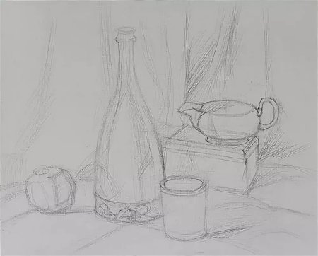 Поэтапное рисование натюрморта карандашом