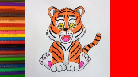 Тигренок рисование с детьми