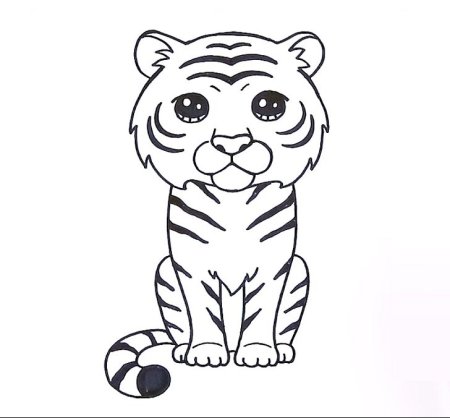 Тигр рисунок для детей