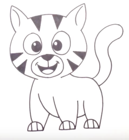 Тигренок рисунок легкий