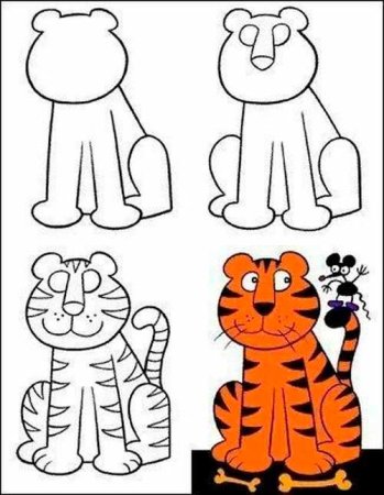 Рисование с детьми тигра