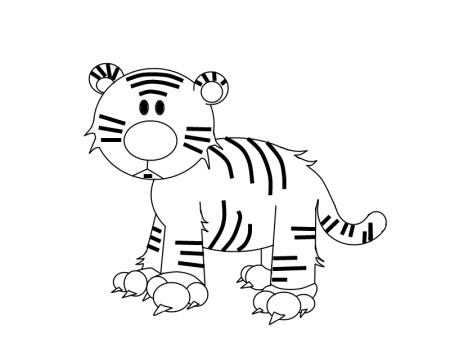 Тигр рисунок карандашом для детей