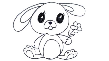 Заяц рисунок легкий