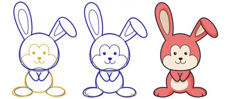 Зайчик для рисования для детей