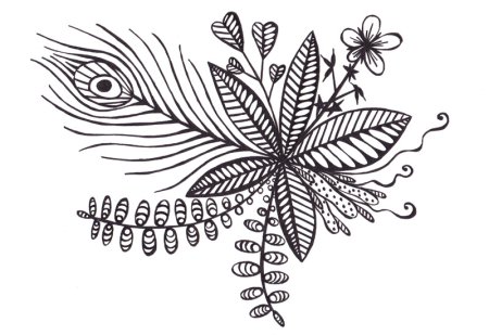 Узоры гелевой ручкой на бумаге