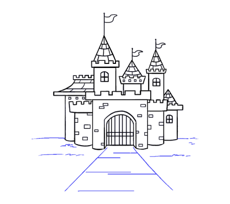 Замок рисунок карандашом