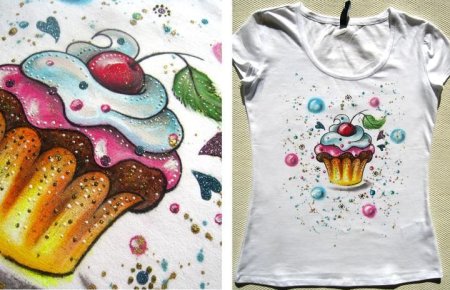 Акварельные сладости на футболках