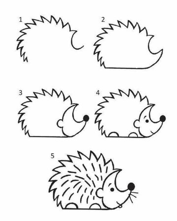 Ежик рисунок для детей