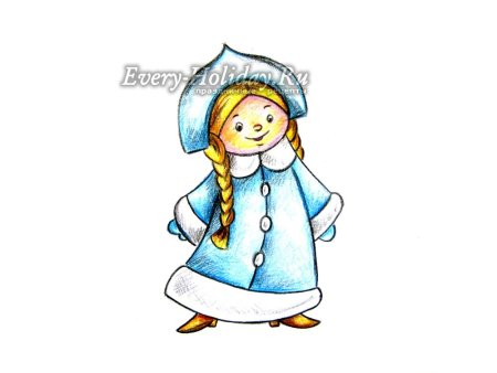 Снегурочка для детей для срисовки