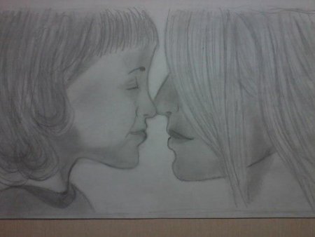 Мама и дочка рисунок карандашом