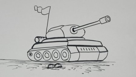 Т-34 рисунок карандашом поэтапно