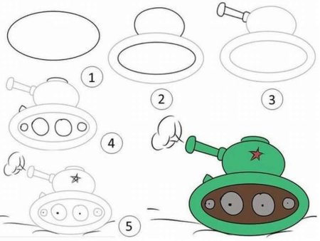 Легкое рисование танка для детей