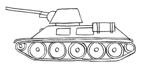 Рисование танка с ребенком