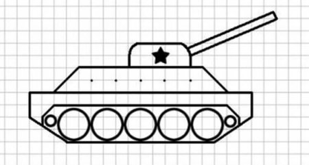 Рисунок танка сзади
